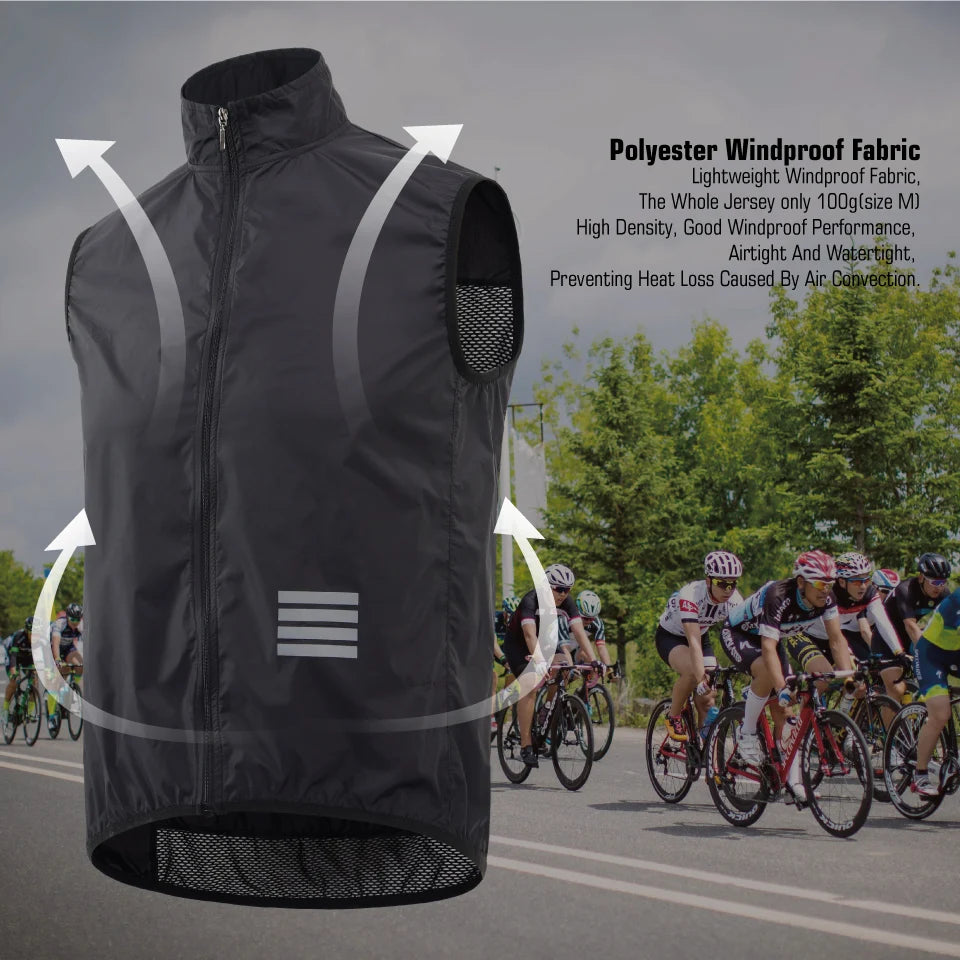 KEMALOCE Men’s Lightweight Cycling Wind Vest