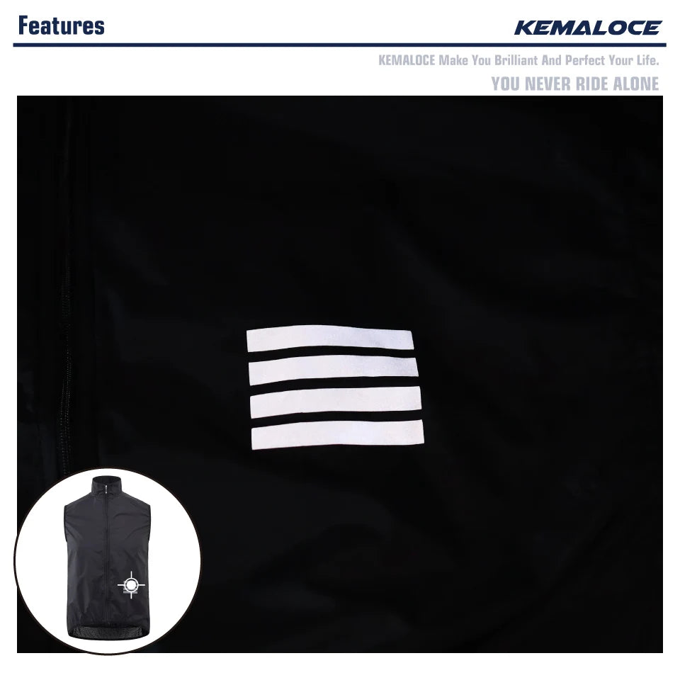 KEMALOCE Men’s Lightweight Cycling Wind Vest