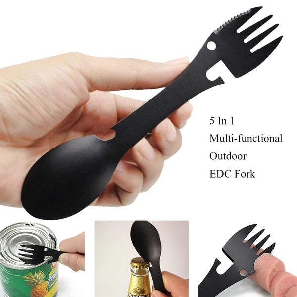 5-in-1 Camping EDC Survival Utensil Kit