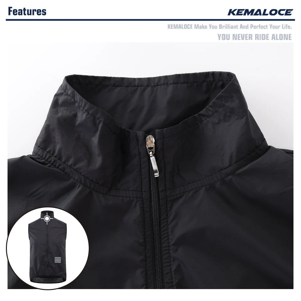 KEMALOCE Men’s Lightweight Cycling Wind Vest