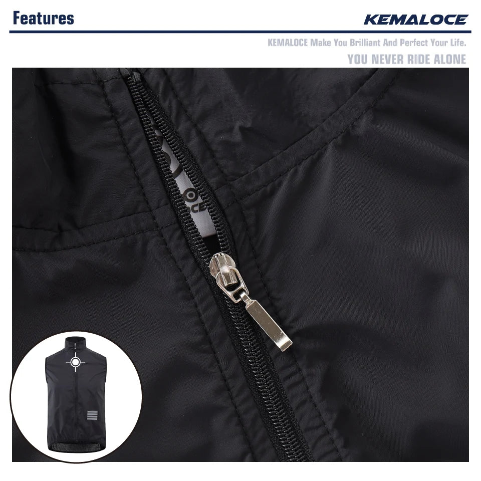 KEMALOCE Men’s Lightweight Cycling Wind Vest