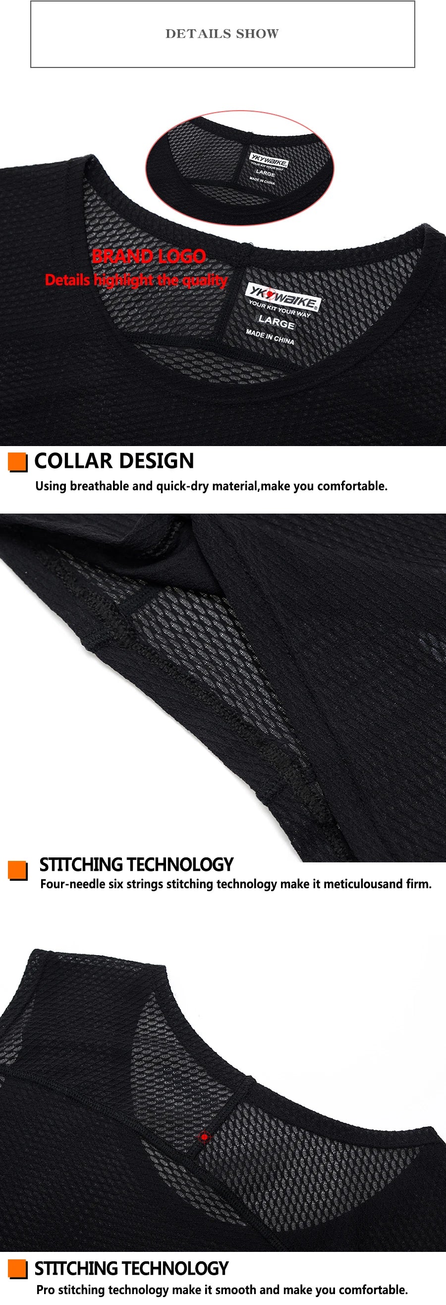 YKYWBIKE Men's Cycling Base Layer Vest