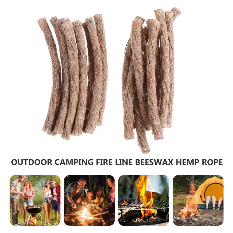 Outdoor Survival Wick Fire Starter – 10/20/30Pcs Hemp Cord