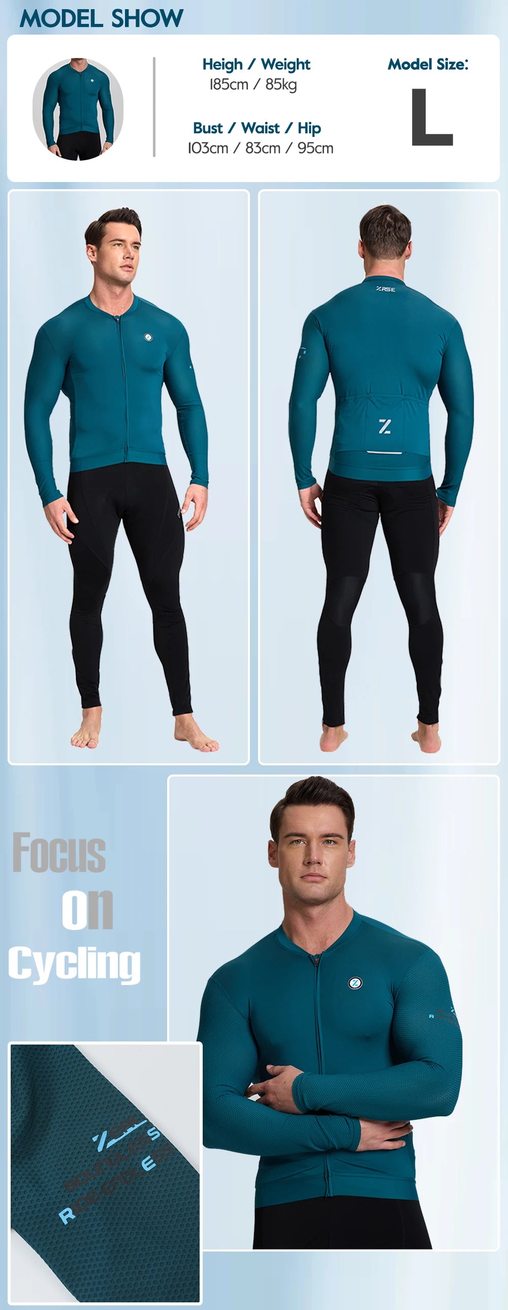 ZRSE Men's Long Sleeve Cycling Jersey