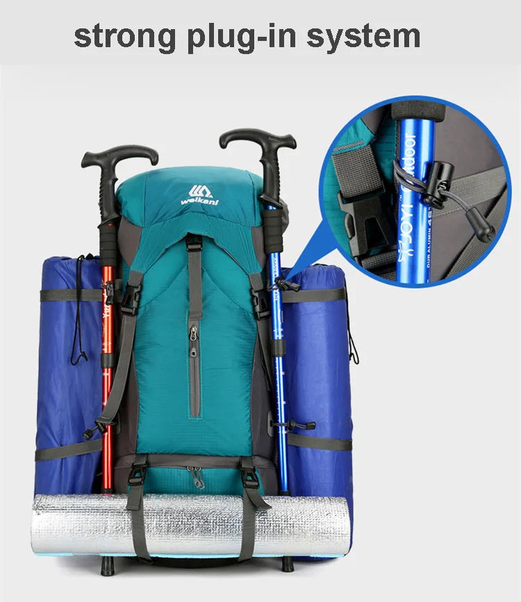 70L Outdoor Hiking Backpack with Rain Cover