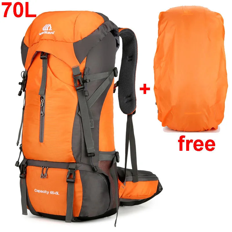 70L Outdoor Hiking Backpack with Rain Cover