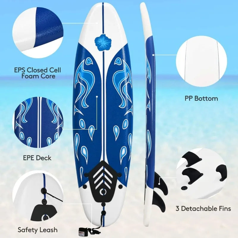 Giantex 6ft Foam Surfboard for Kids