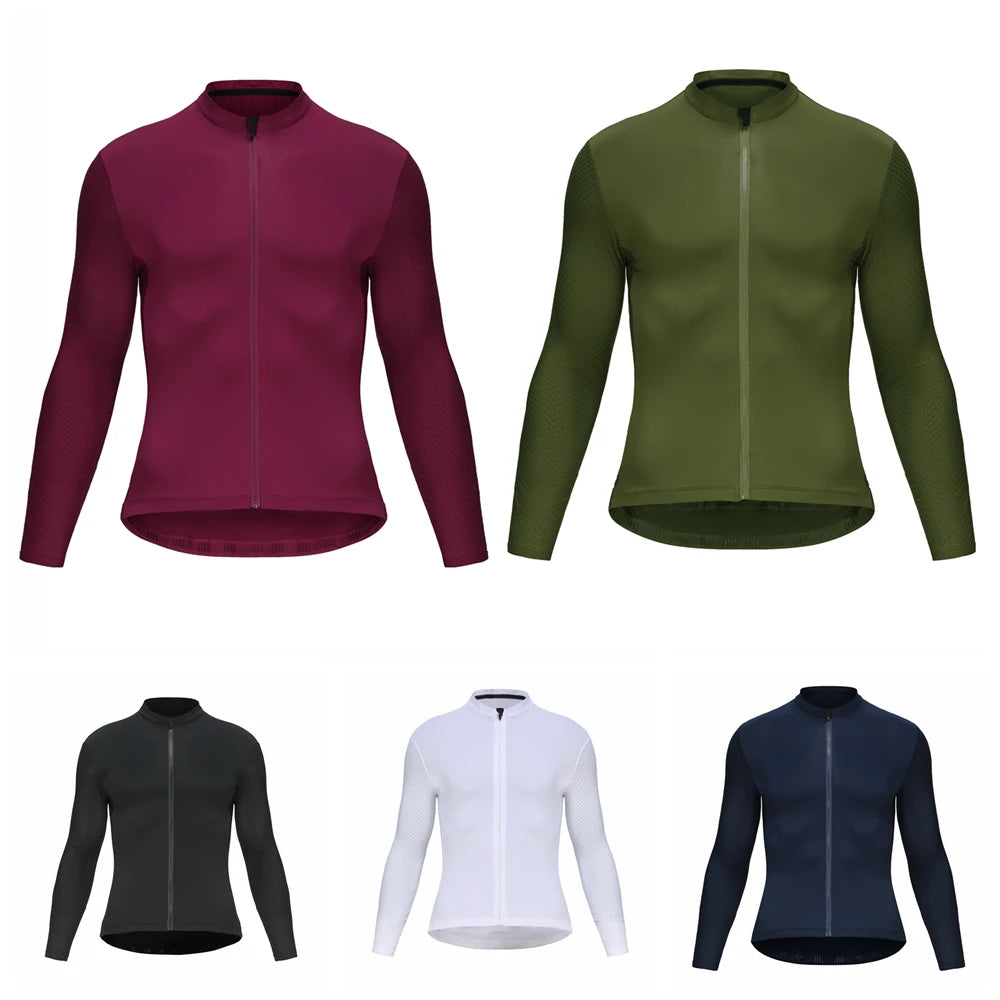 Rsantce 2024 Men’s Long Sleeve Cycling Jersey – Breathable Quick-Dry MTB Bike Shirt