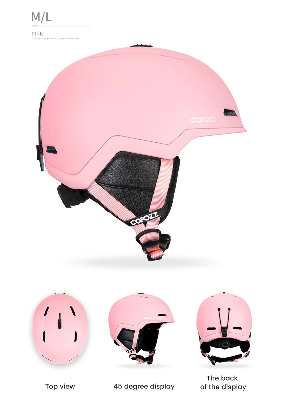 COPOZZ Half-Covered Ski & Snowboard Helmet
