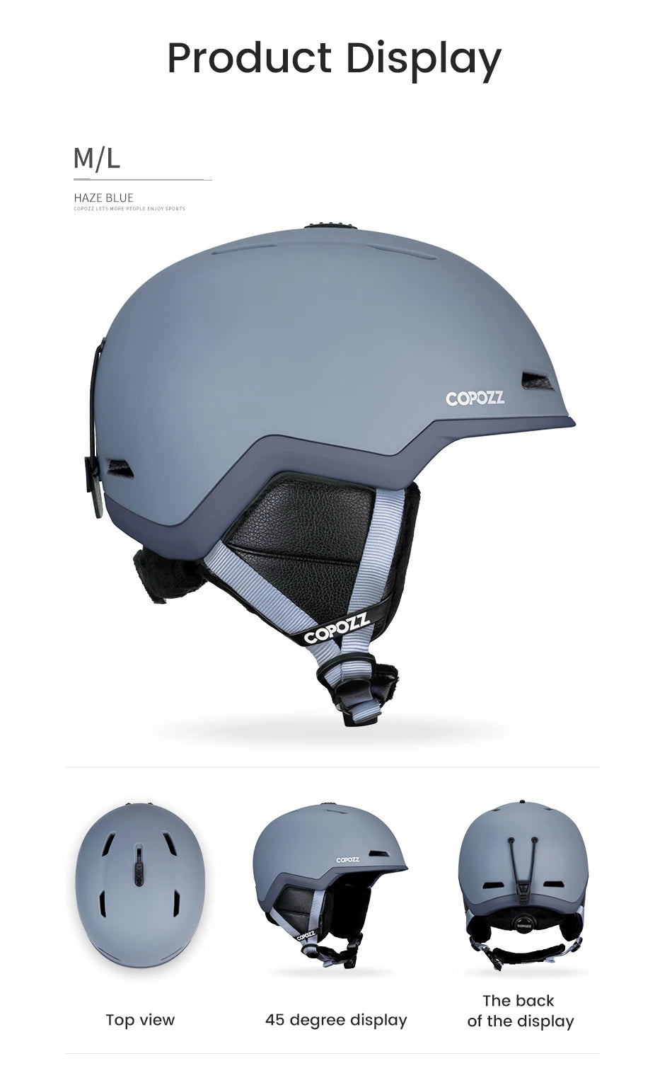 COPOZZ Half-Covered Ski & Snowboard Helmet