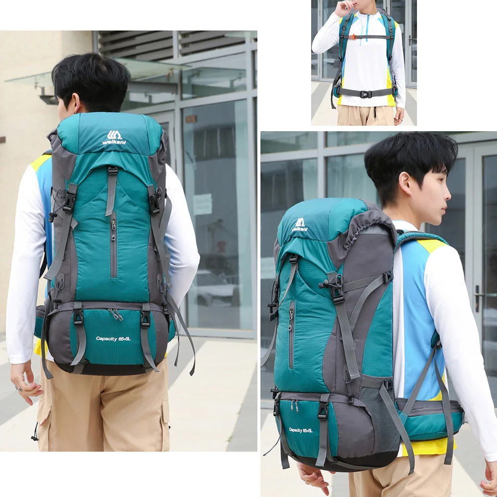 70L Outdoor Hiking Backpack with Rain Cover