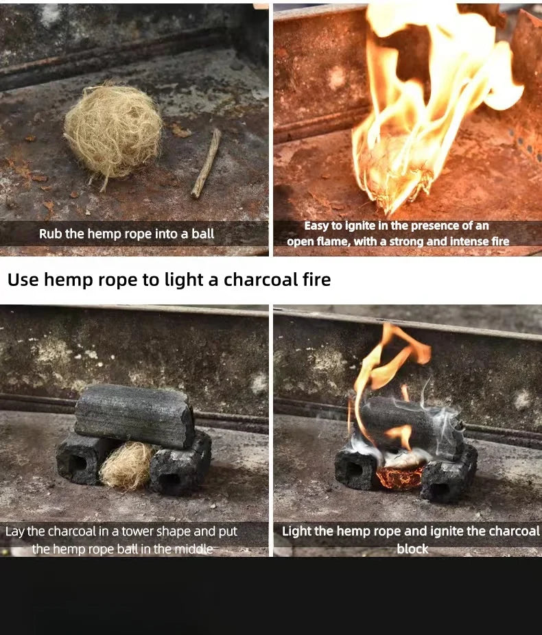 Outdoor Survival Wick Fire Starter – 10/20/30Pcs Hemp Cord