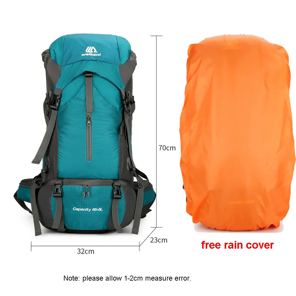 70L Outdoor Hiking Backpack with Rain Cover