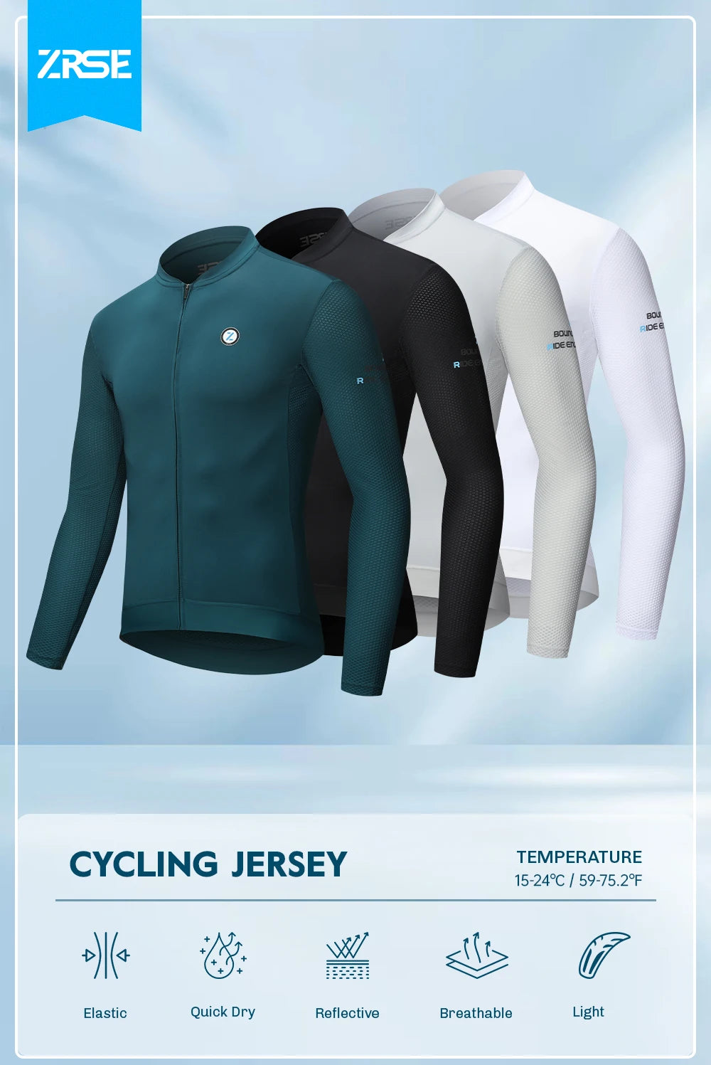 ZRSE Men's Long Sleeve Cycling Jersey