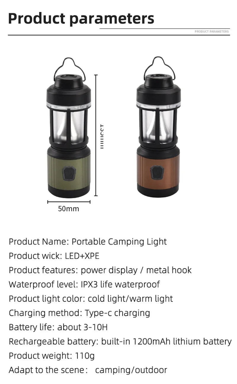 WEST BIKING USB Rechargeable Camping Lantern