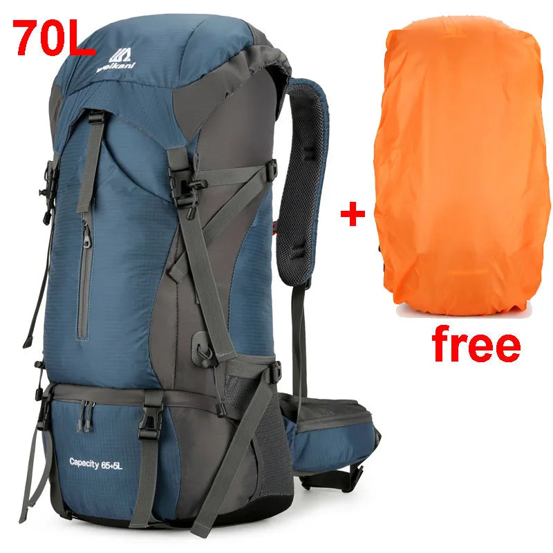 70L Outdoor Hiking Backpack with Rain Cover