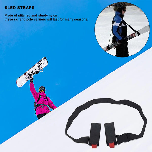 Adjustable Ski & Pole Shoulder Carrier Strap