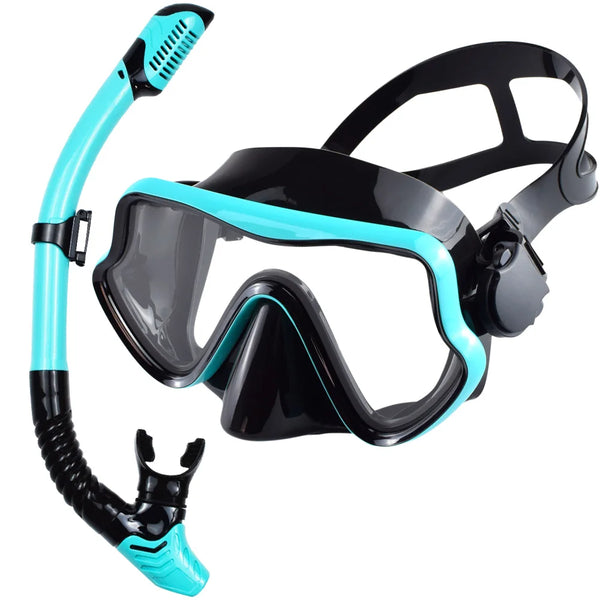Adult Snorkel Set – Tempered Glass Diving Mask & Dry Snorkel Tube