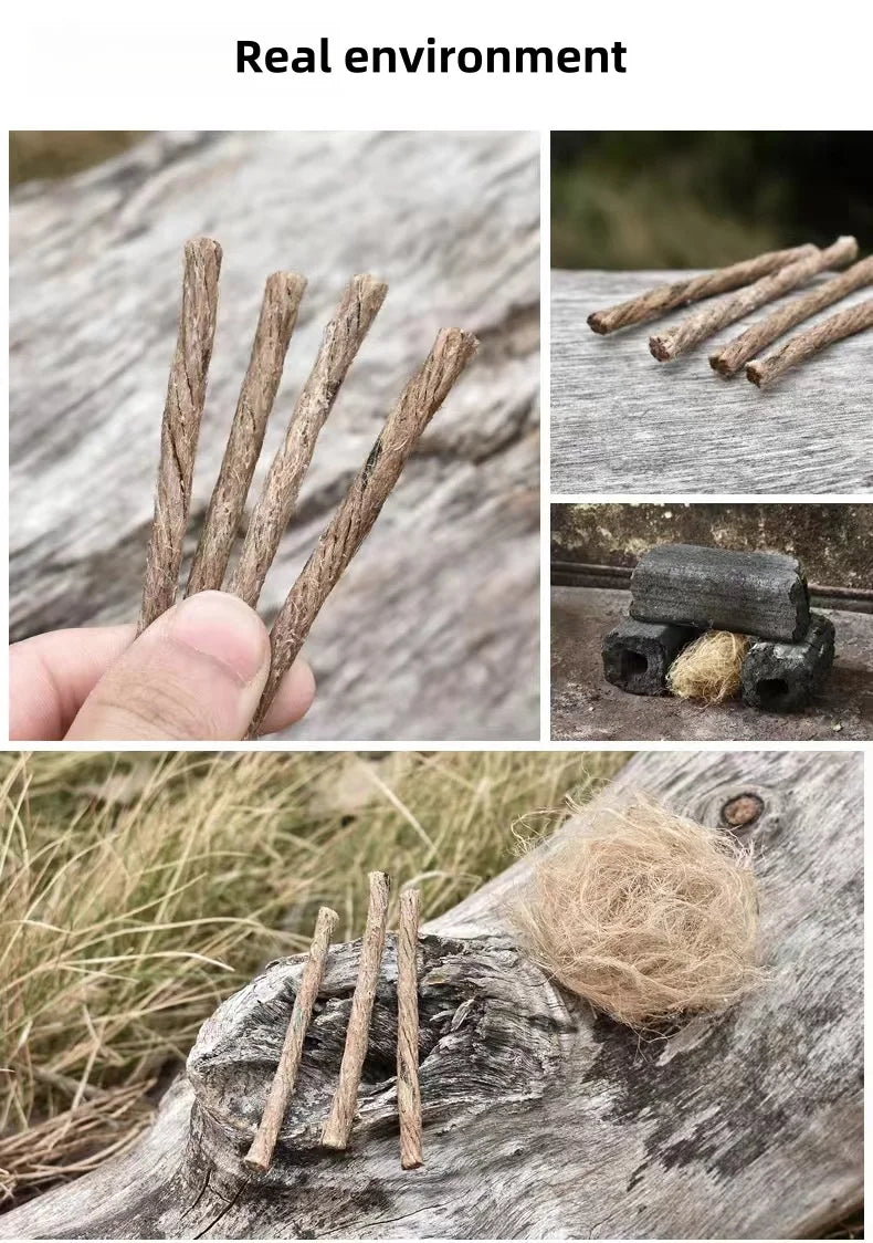 Outdoor Survival Wick Fire Starter – 10/20/30Pcs Hemp Cord