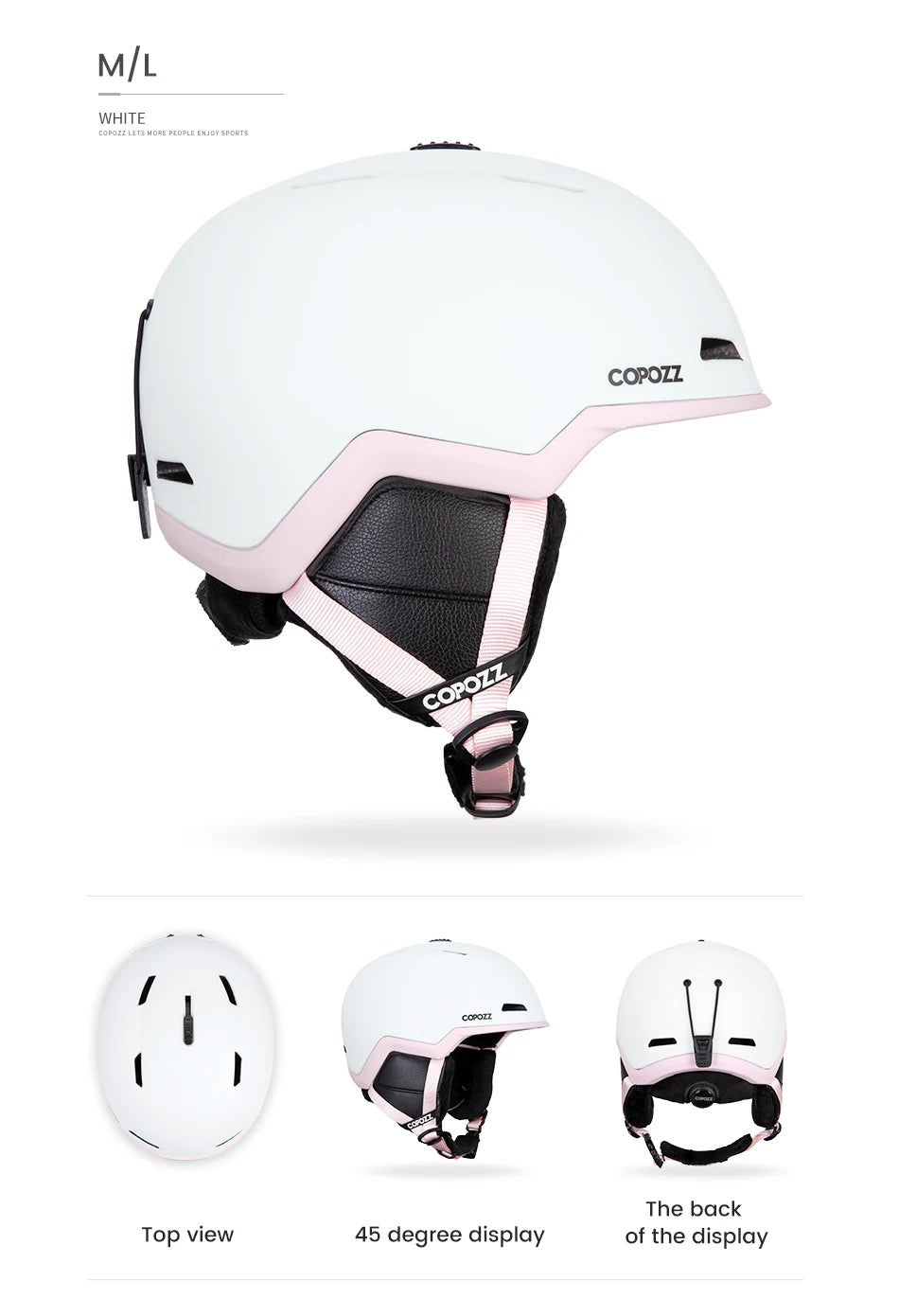 COPOZZ Half-Covered Ski & Snowboard Helmet