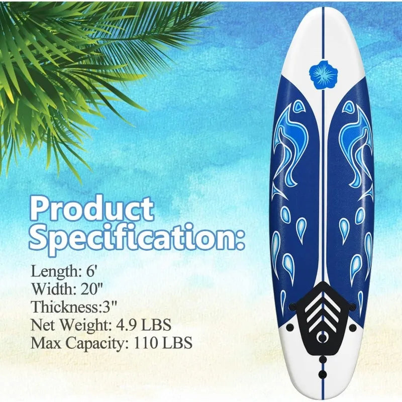 Giantex 6ft Foam Surfboard for Kids