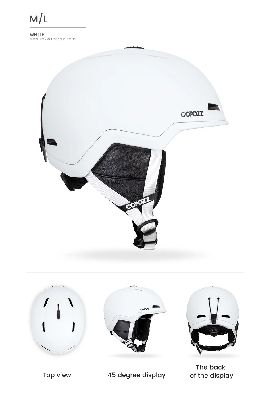 COPOZZ Half-Covered Ski & Snowboard Helmet