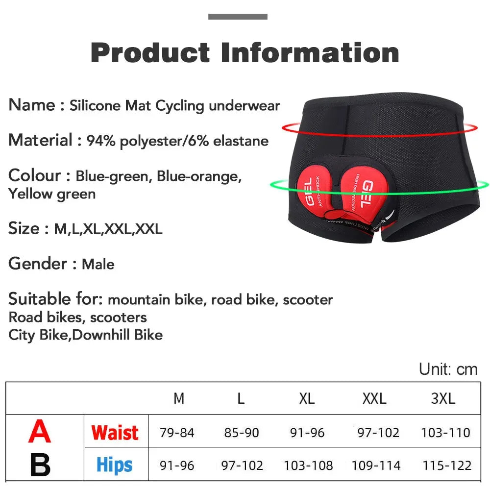 NEWBOLER Men’s Cycling Underwear Shorts