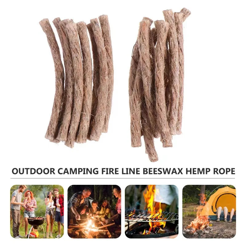 Outdoor Survival Wick Fire Starter – 10/20/30Pcs Hemp Cord