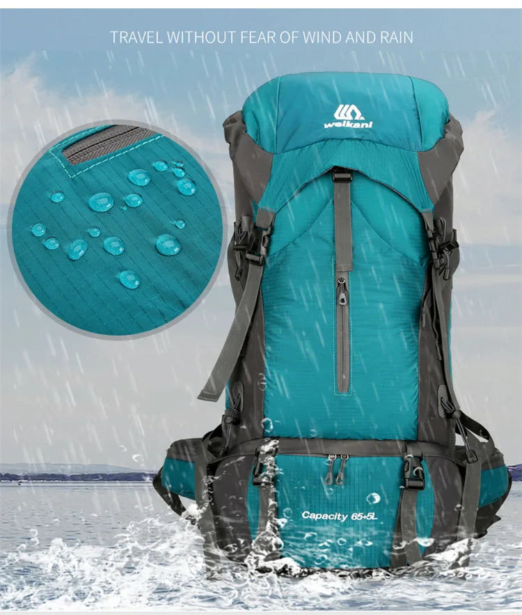 70L Outdoor Hiking Backpack with Rain Cover